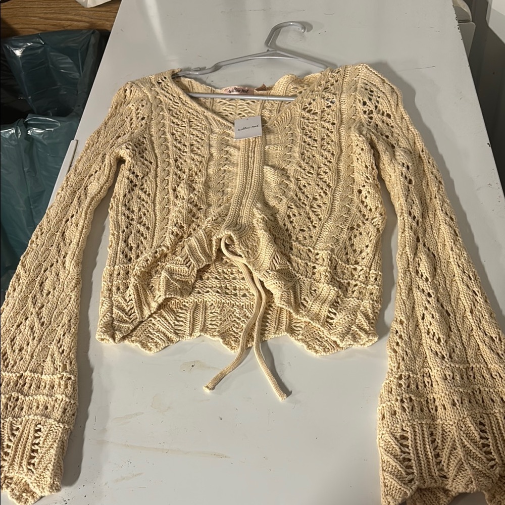 Willow Root Beige Knit Top
